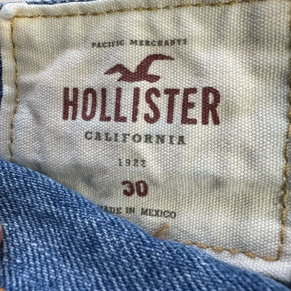 Hollister Mens Sz 30 Distressed Blue Denim Jean Shorts 100% Cotton - Picture 2 of 5